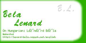 bela lenard business card